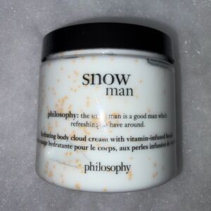 Philosophy Snow Man Hydrating Body Cloud Cream 16oz Jumbo w/Vitamin Beads